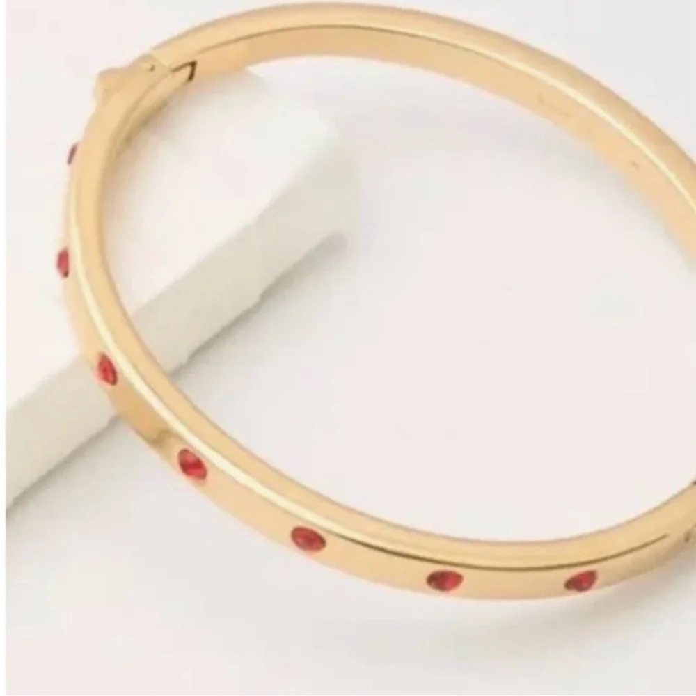 $68 New Kate Spade Set in Stone Polished Hinged Bangle Bracelet